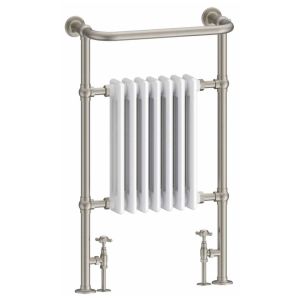 Burlington Trafalgar Brushed Nickel Traditional Towel Radiator 950 x 642mm
