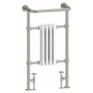 Burlington Bloomsbury Brushed Nickel Traditional Towel Radiator 950 x 500mm