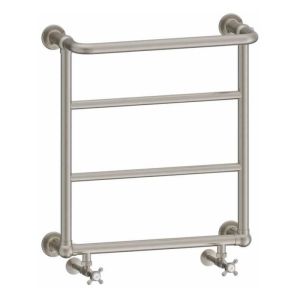 Burlington Cleaver Brushed Nickel Traditional Towel Rail 720 x 642mm