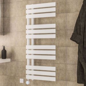 Eastbrook Brockworth White Electric Designer Towel Rail 1200 x 500mm