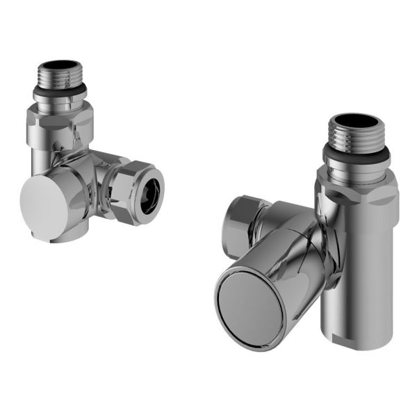 Eastbrook Chrome Corner Dual Fuel Manual Radiator Valves 12 062