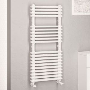 Eastbrook Imperia 2 Column White Traditional Towel Rail 1140 x 500mm