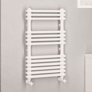 Eastbrook Imperia 2 Column White Traditional Towel Rail 832 x 500mm