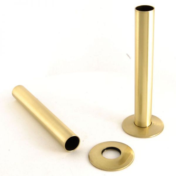 Towelrads Brass Pipe Covers with Sleeves and Bezels 130mm
