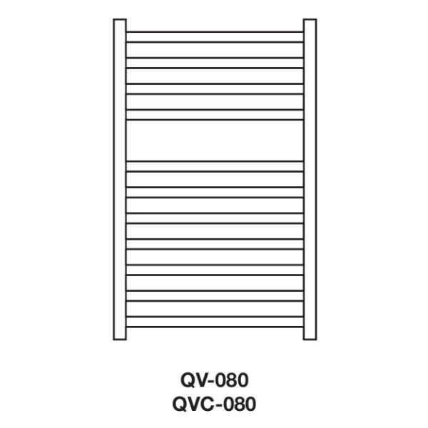 Zehnder Vision Matt Black Towel Rail 792 x 500mm, Heated Towel Rails